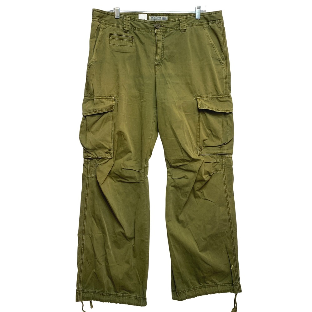 Ralph Lauren Polo Jeans Cargo Pants Womens 14 Green Utility Gorpcore Baggy Y2K